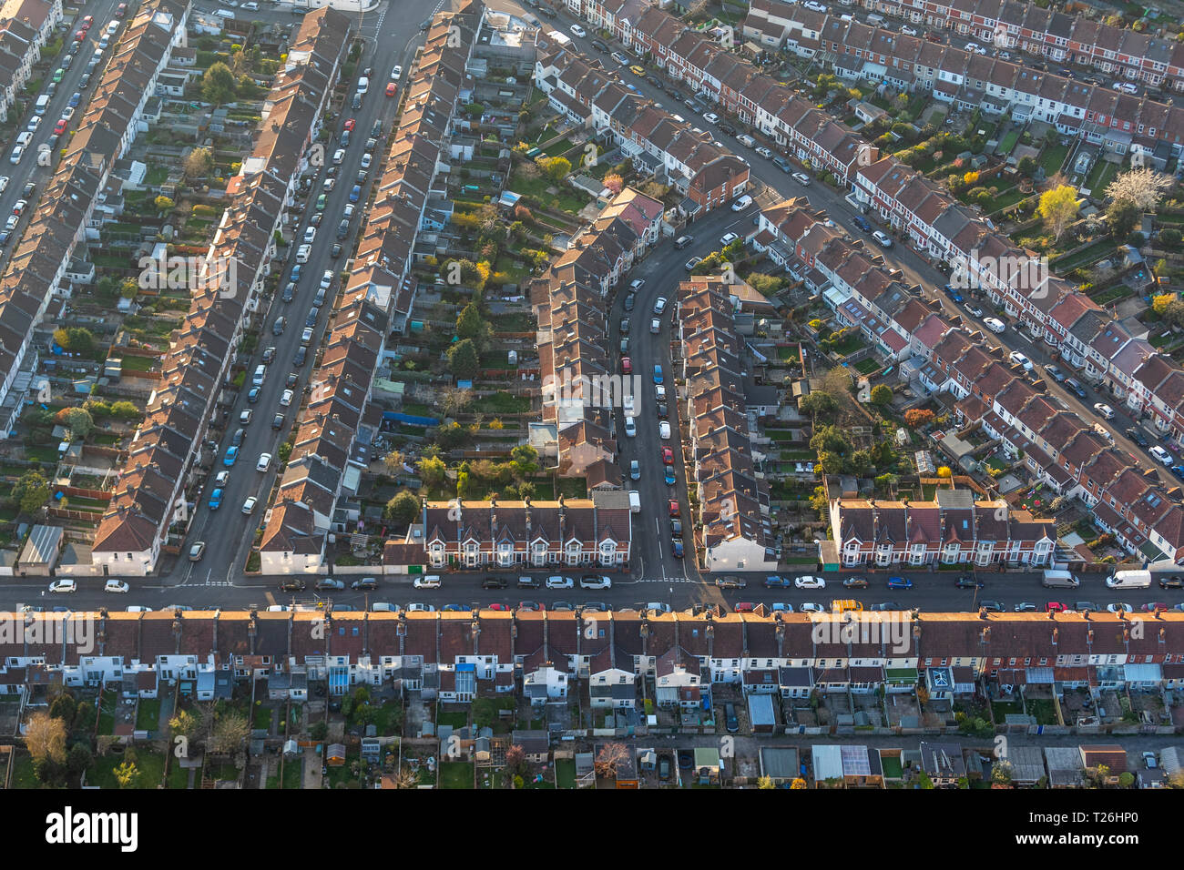 Suburban streets in Bristol's commuter land to the east of the city ...