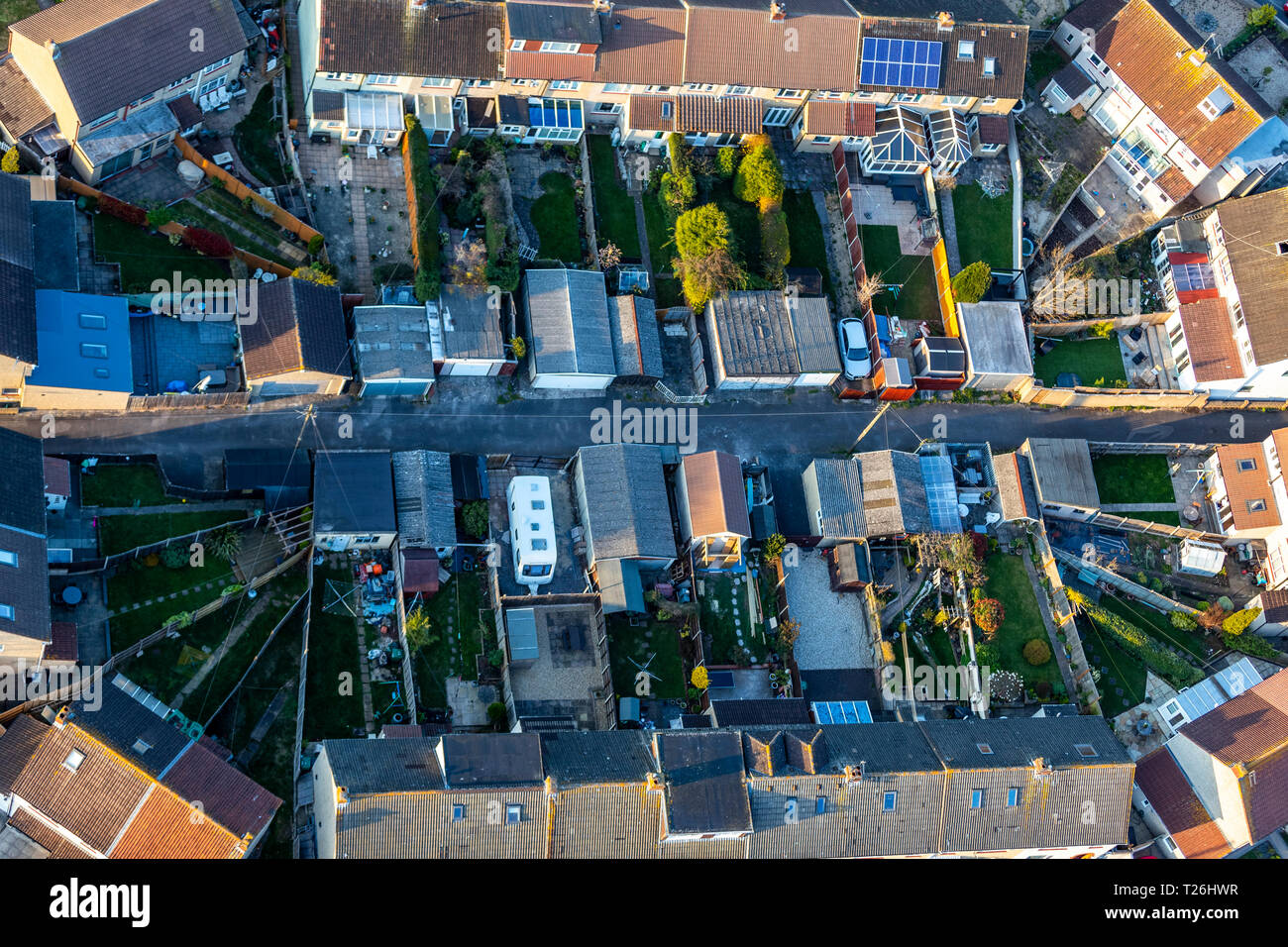 Marion Road houses, Hanham Common, Bristol from the air Stock Photo Alamy