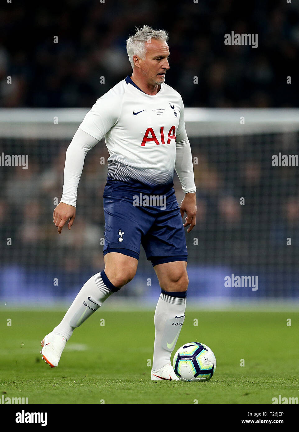 Spurs legend David Ginola comes off the bench three years after he died for  eight minutes from heart attack at new stadium