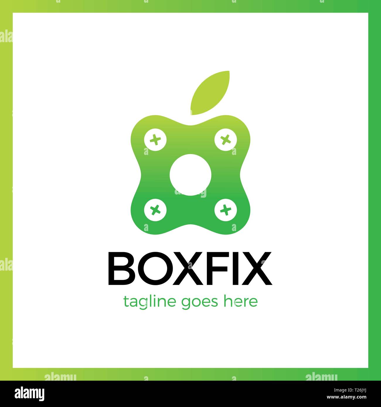Eco Box Fix Logo. Repair center Stock Vector
