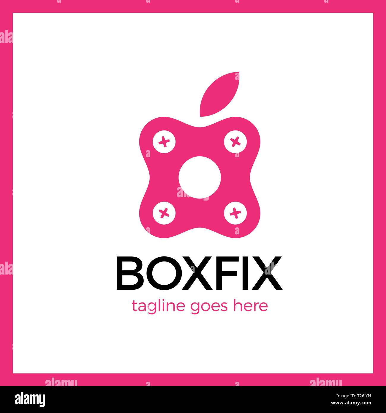 Eco Box Fix Logo. Repair center Stock Vector