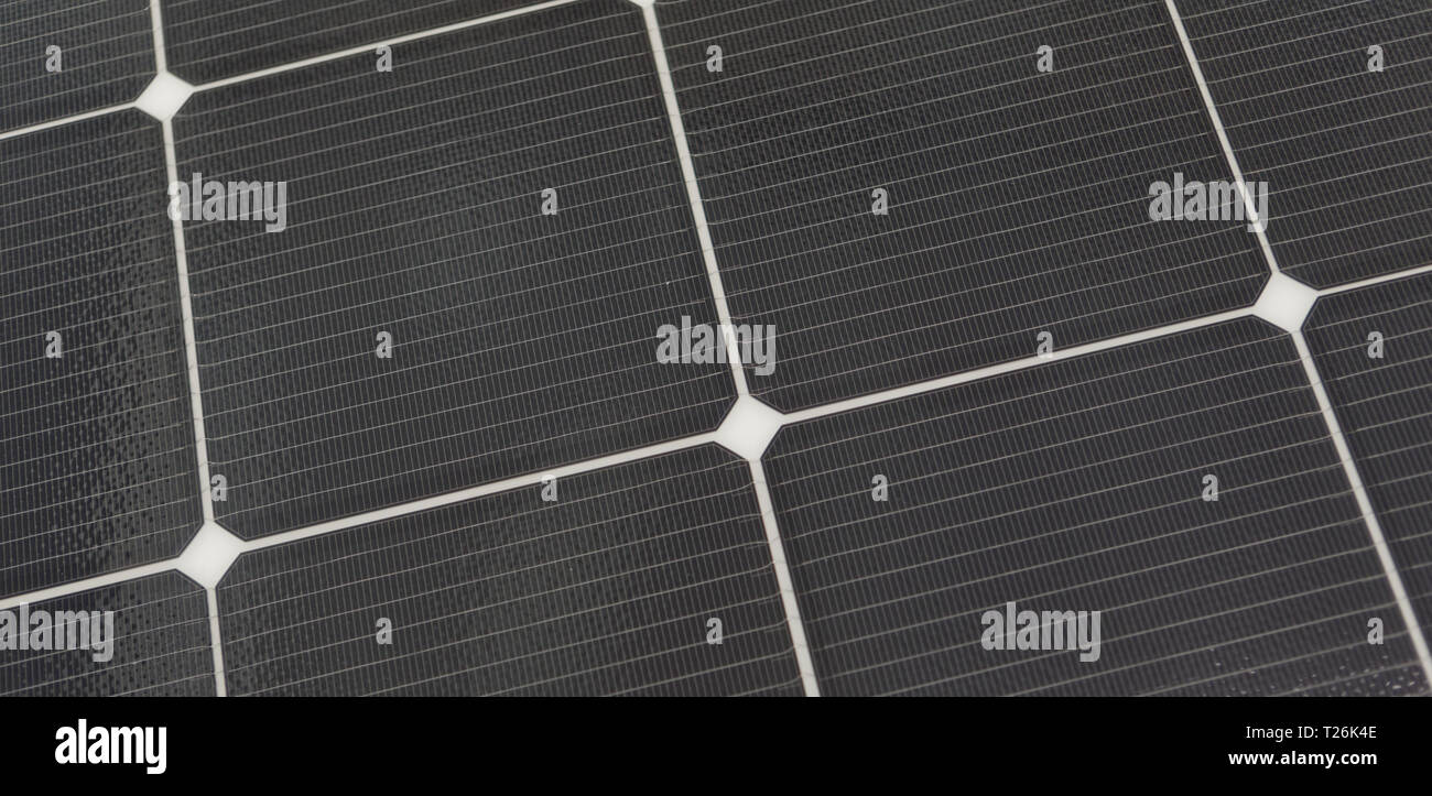 Closeup view of Photovoltaic solar panels Stock Photo