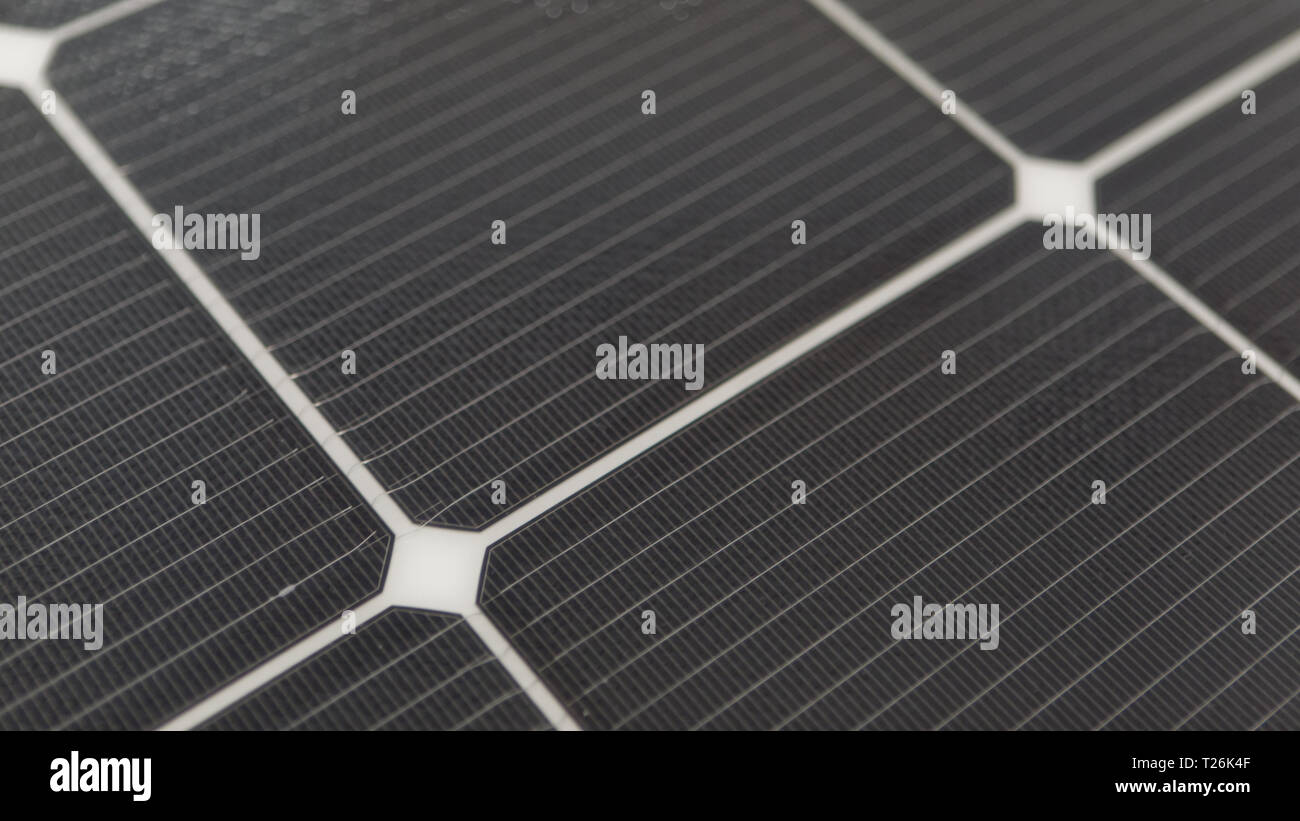 Closeup view of Photovoltaic solar panels Stock Photo