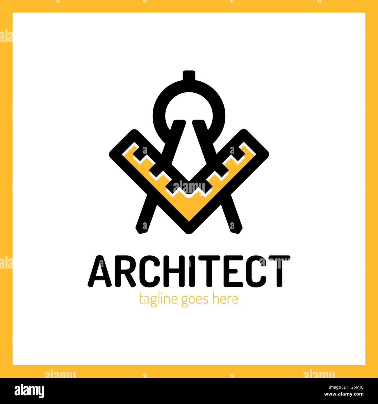 Architect Letter A Logo - Ruler Stock Vector Image & Art - Alamy