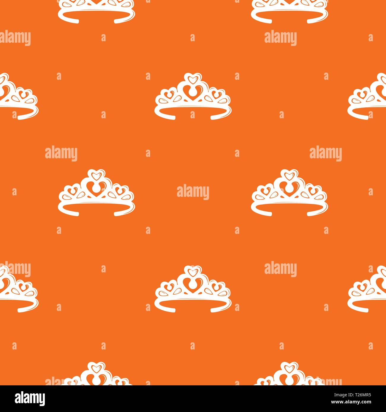 Tiara crown pattern vector orange Stock Vector
