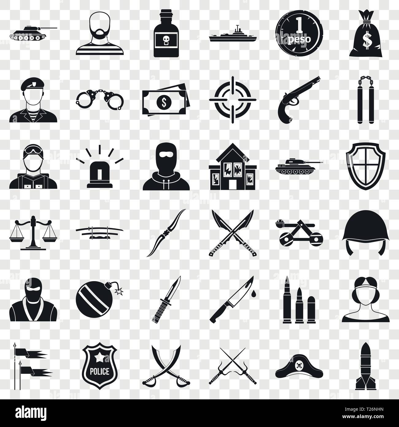 Grenade icons set, simple style Stock Vector Image & Art - Alamy