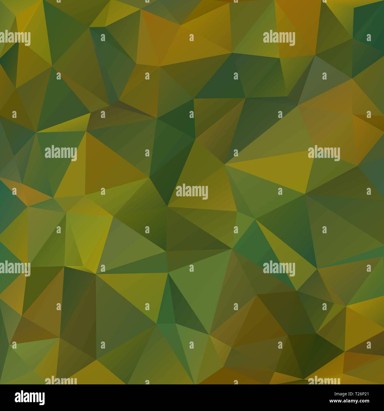 Square warm sand, green background of abstract triangles Stock Vector