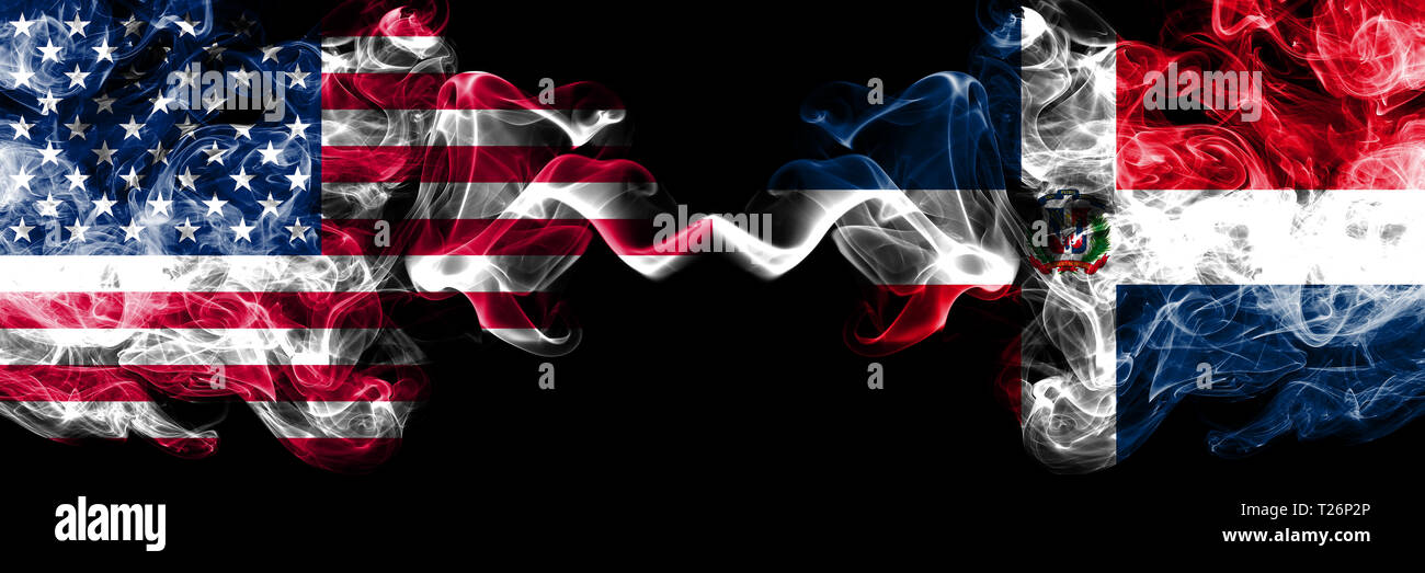 United States of America vs Dominican Republic smoky mystic flags
