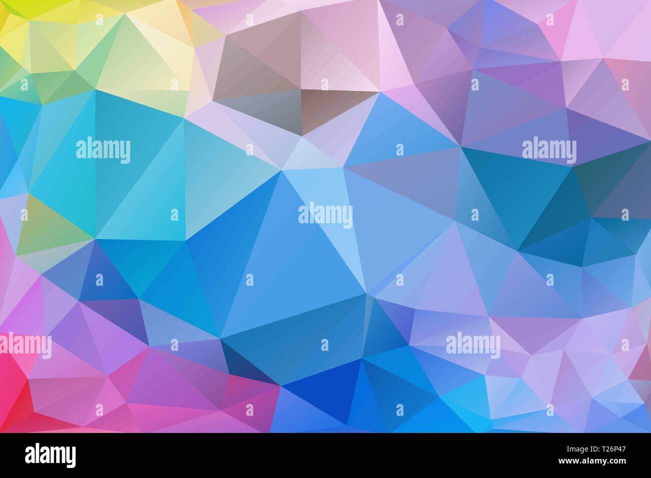 Abstract, colorful, multicolor and iridescent background of triangles Stock Vector