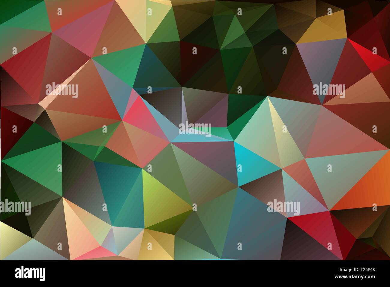 Dark abstract background of multicolored triangles Stock Vector