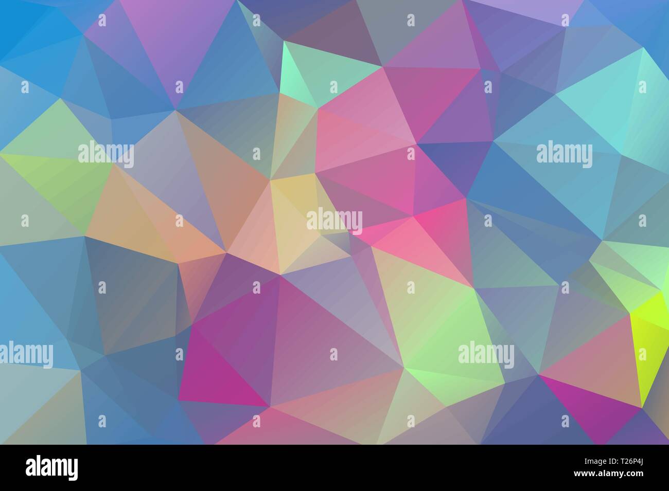 Abstract, colorful, multicolor and iridescent background of triangles Stock Vector
