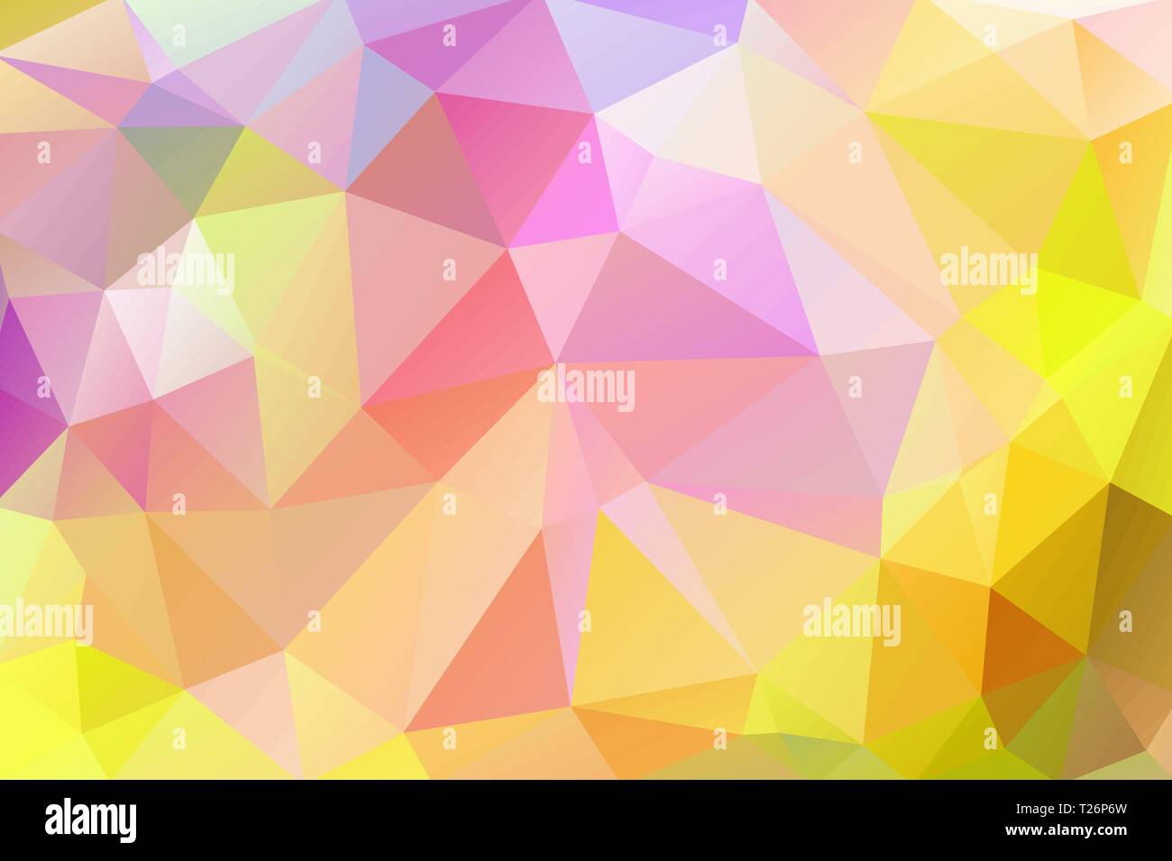 Bright and warm abstract background of triangles of triangles of yellow, green, red hues Stock Vector
