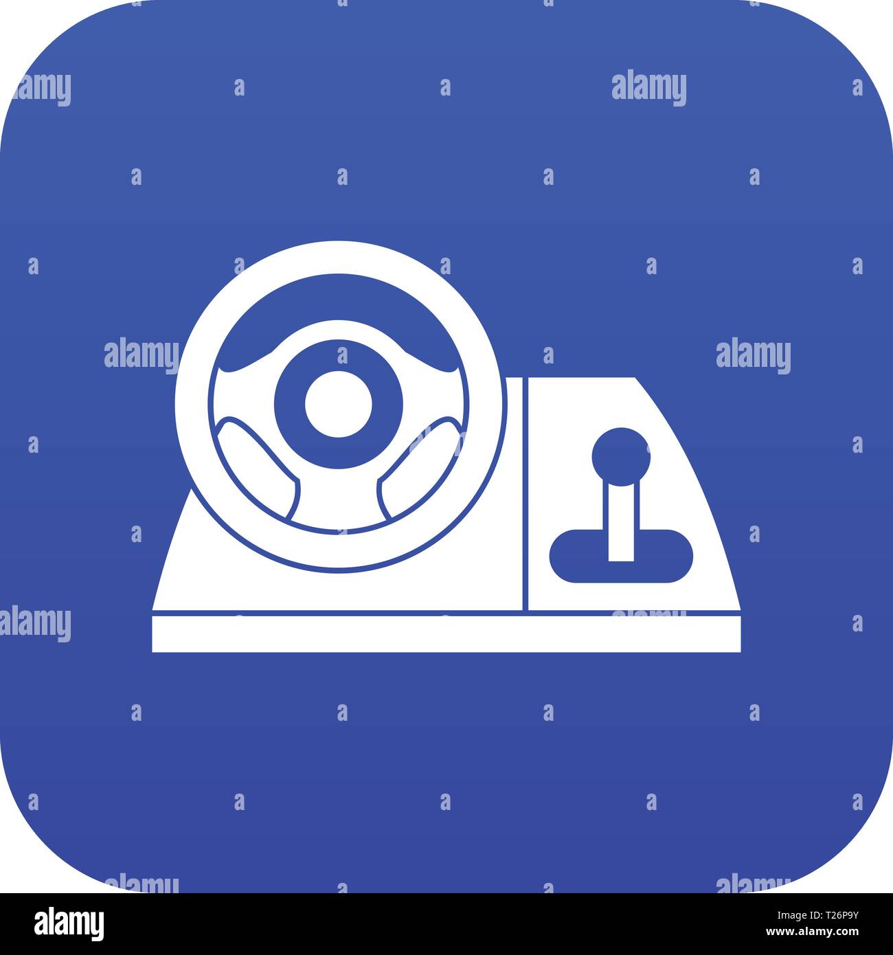 Computer steering wheel icon digital blue Stock Vector Image & Art - Alamy