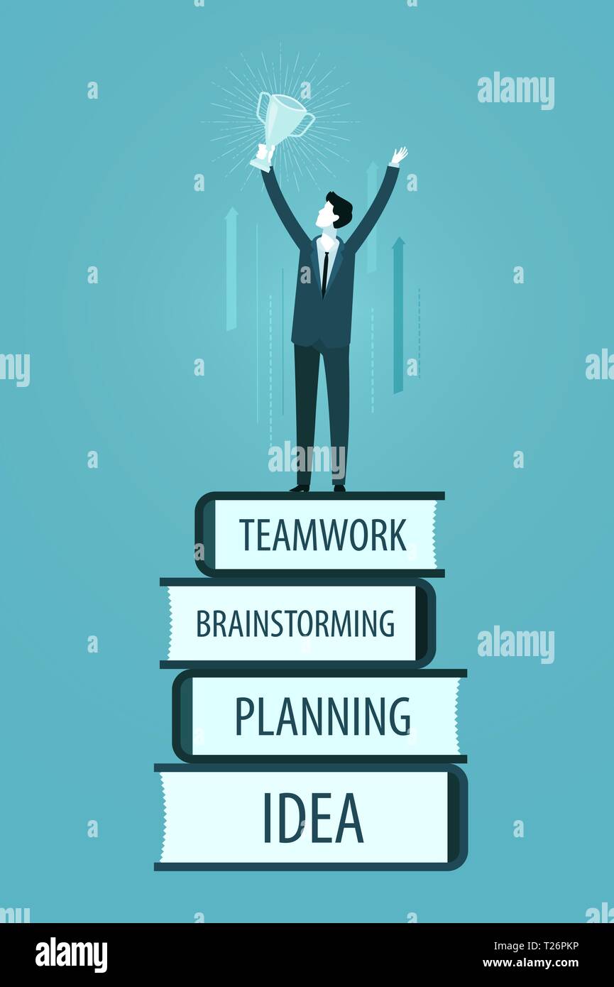 Success in business. Winning, achievement concept. Infographics vector illustration Stock Vector