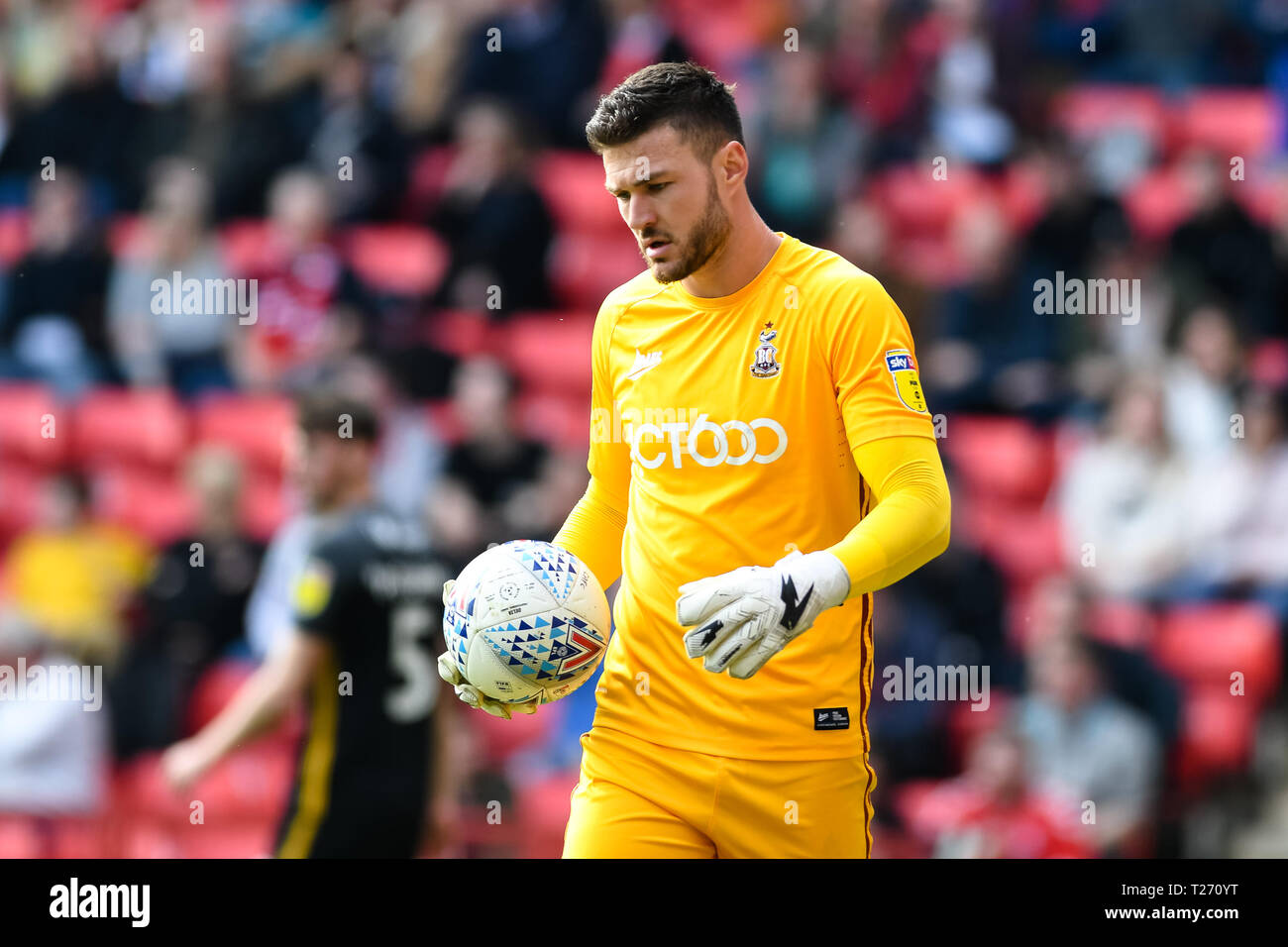 The Valley, London, England, UK. 30th March 2019. Richard O'Donnell of Bradford City during the EFL Sky Bet League 1 match between Charlton Athletic and Bradford City at The Valley, London, England on 30 March 2019. Photo by Adamo Di Loreto.  Editorial use only, license required for commercial use. No use in betting, games or a single club/league/player publications. Credit: UK Sports Pics Ltd/Alamy Live News Stock Photo