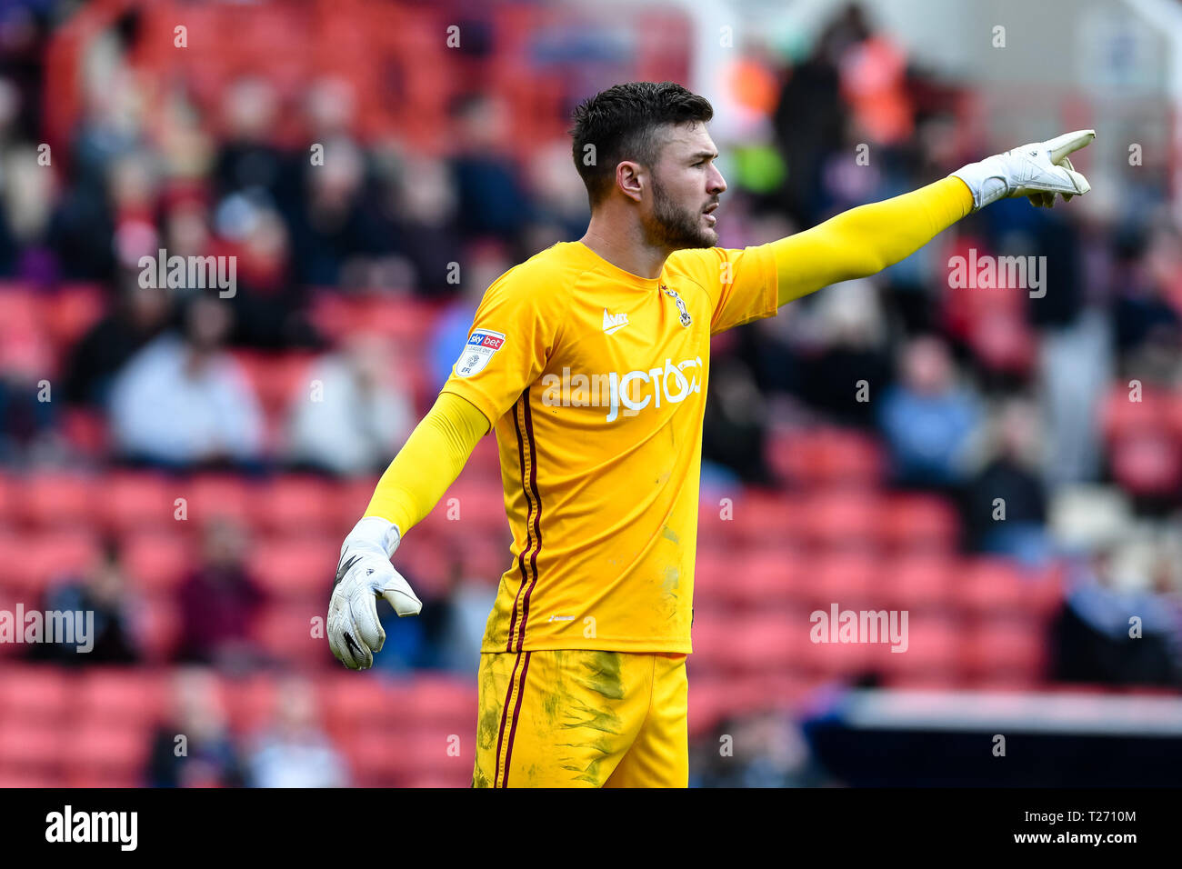 The Valley, London, England, UK. 30th March 2019. Richard O'Donnell of Bradford City during the EFL Sky Bet League 1 match between Charlton Athletic and Bradford City at The Valley, London, England on 30 March 2019. Photo by Adamo Di Loreto.  Editorial use only, license required for commercial use. No use in betting, games or a single club/league/player publications. Credit: UK Sports Pics Ltd/Alamy Live News Stock Photo