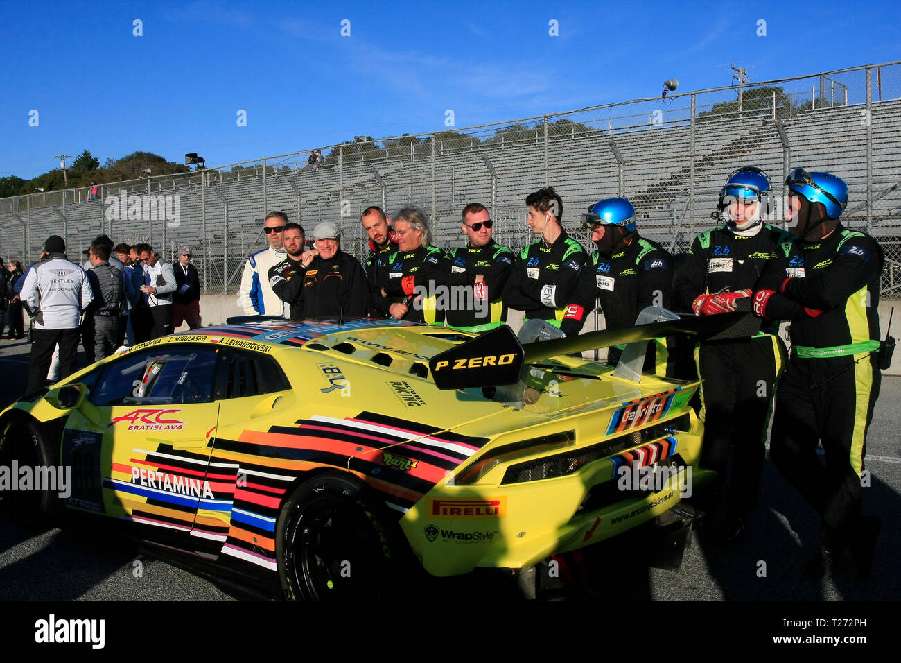 Laguna Seca Raceway, Monterey, USA30th March, 2019 WeatherTech Laguna Seca Raceway, Monterey, CA., USA  Action during the early styages of  the Intercontinental GT Challenge Series, 8 hour race at the USA's most iconic racetrack Stock Photo