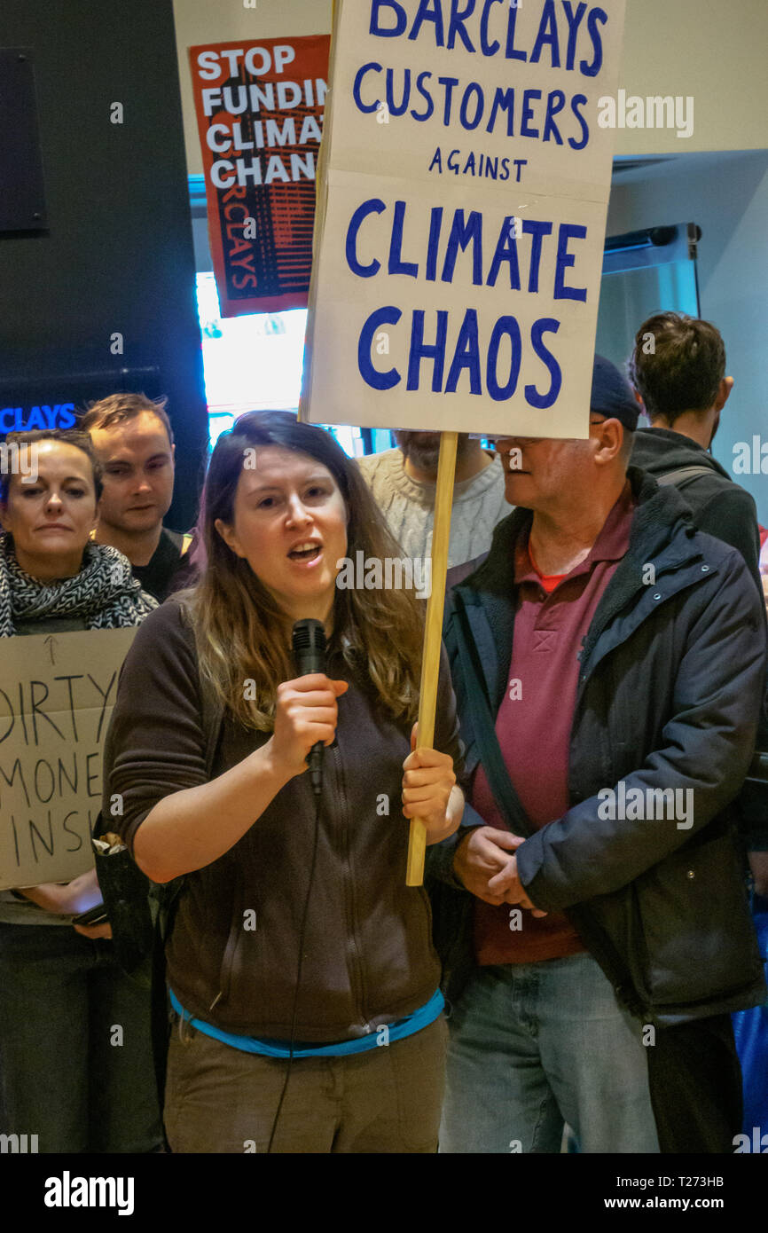London Uk 30th March 2019 Protesters Occupy Barclays After