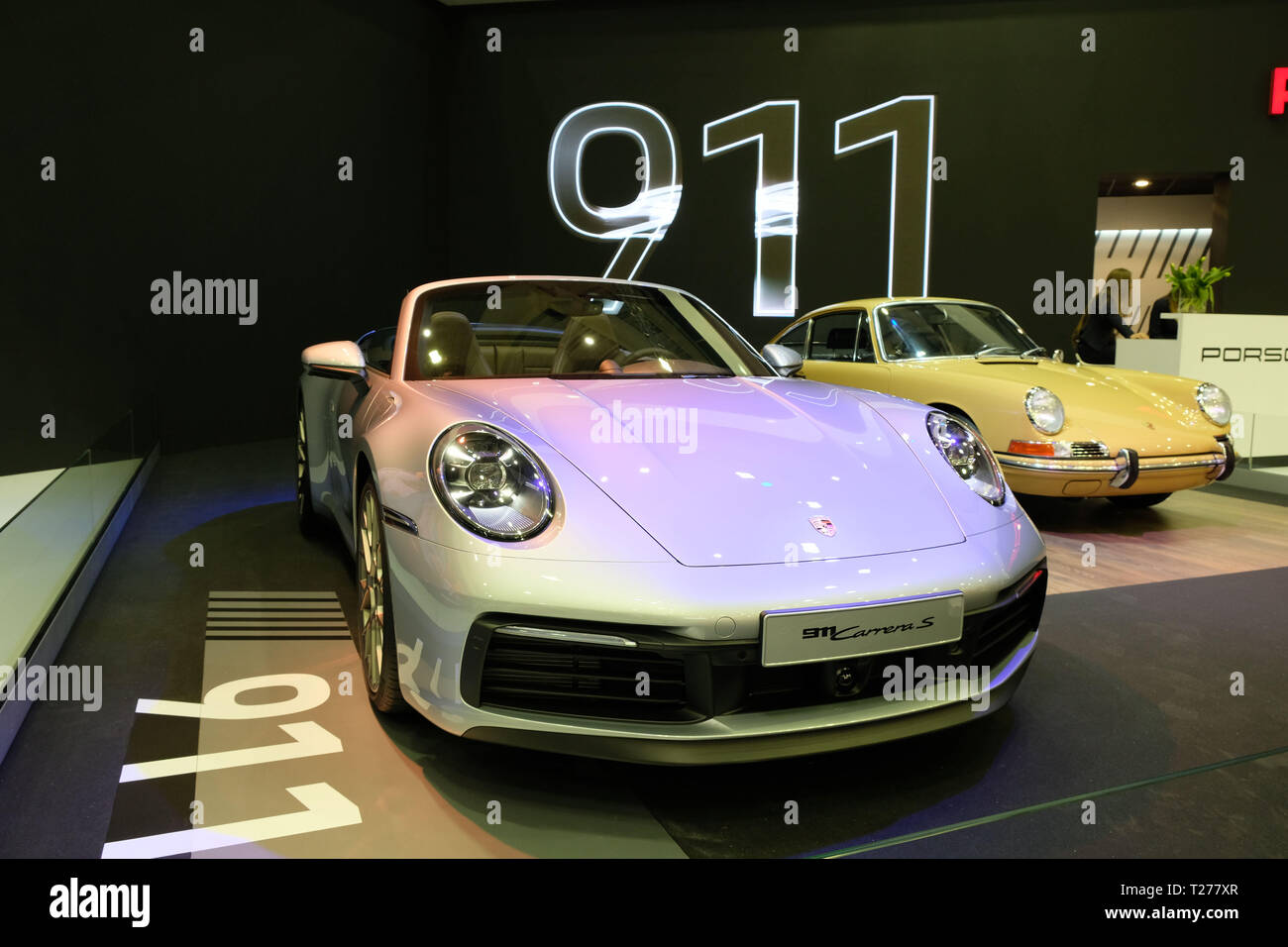 Poznan, Poland. 30th Mar, 2019. A Porsche 911 Carrera S is seen at the Poznan Motor Show 2019 in Poznan, Poland, on March 30, 2019. The Poznan Motor Show 2019, with the participation of 170 automobile manufacturers, is held from March 28 to March 31 in Poznan. Credit: Zhou Nan/Xinhua/Alamy Live News Stock Photo