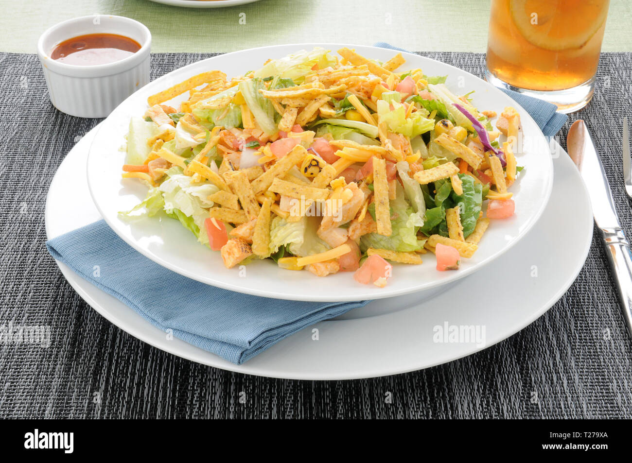 A bowl of taco salad with corn chips Stock Photo Alamy