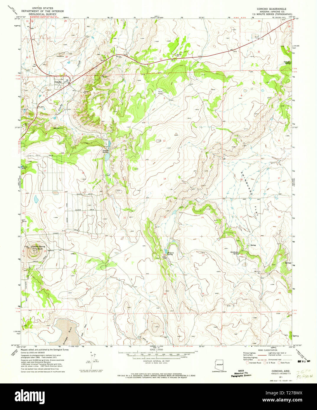 Concho Arizona topographic map