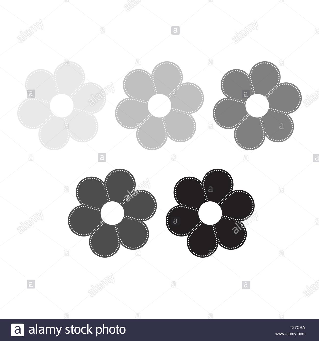 Grey Black Flower Vector Stock Photos & Grey Black Flower Vector Stock