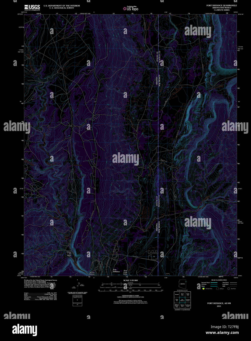 Map of fort defiance hires stock photography and images Alamy