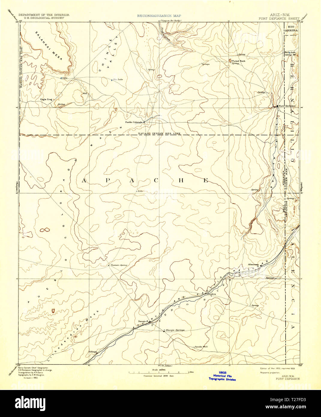 Map of fort defiance hires stock photography and images Alamy