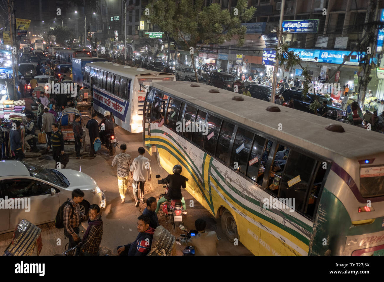 traffic jam in Dhaka, Bangladesh Stock Photo