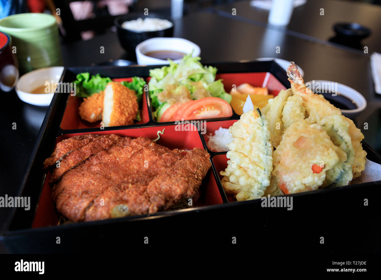 Japanese food, tempura on rice Stock Photo - Alamy