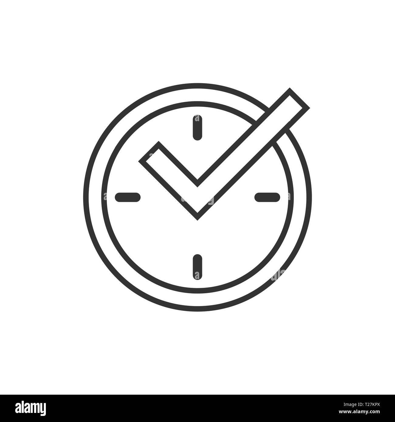 Real time icon in flat style. Clock vector illustration on white ...