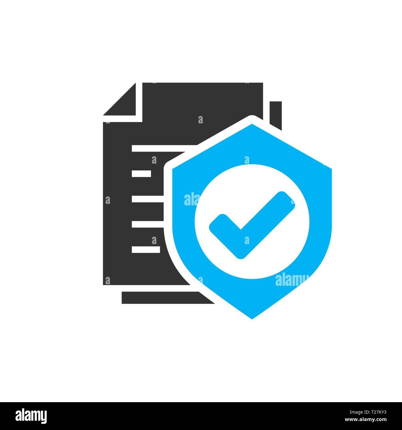Insurance policy icon in flat style. Report vector illustration on ...