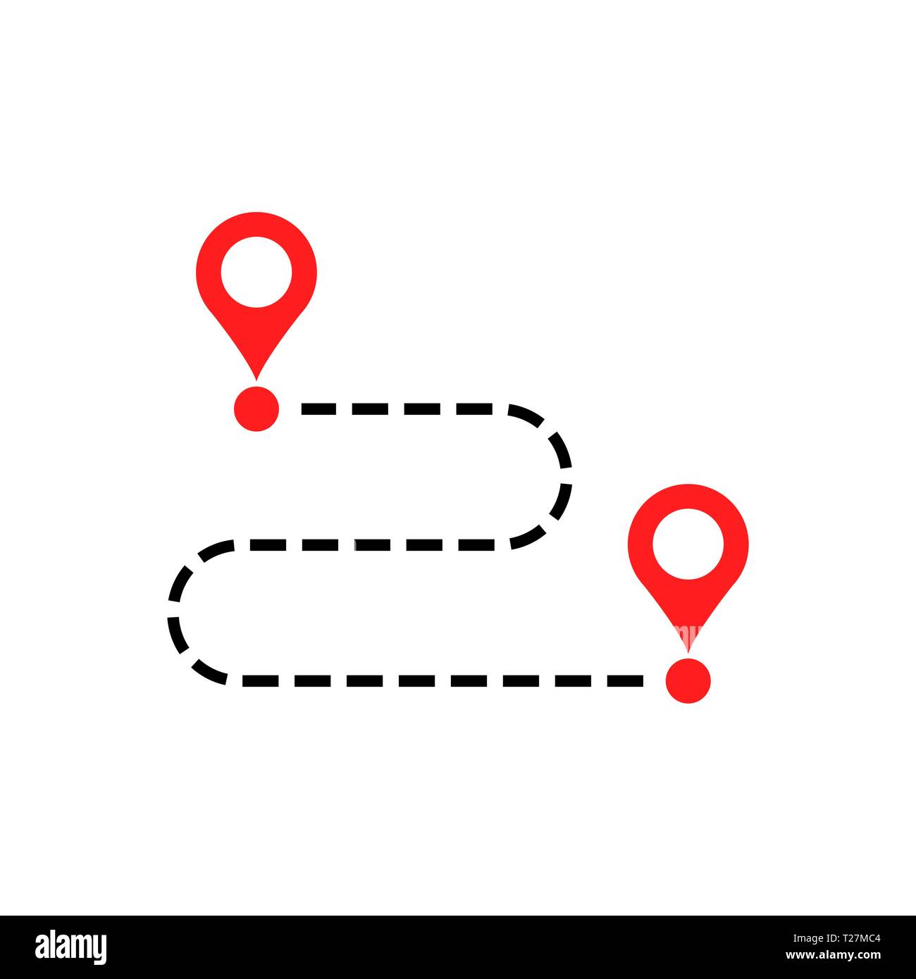 Move location icon in flat style. Pin gps vector illustration on white isolated background. Navigation business concept. Stock Vector