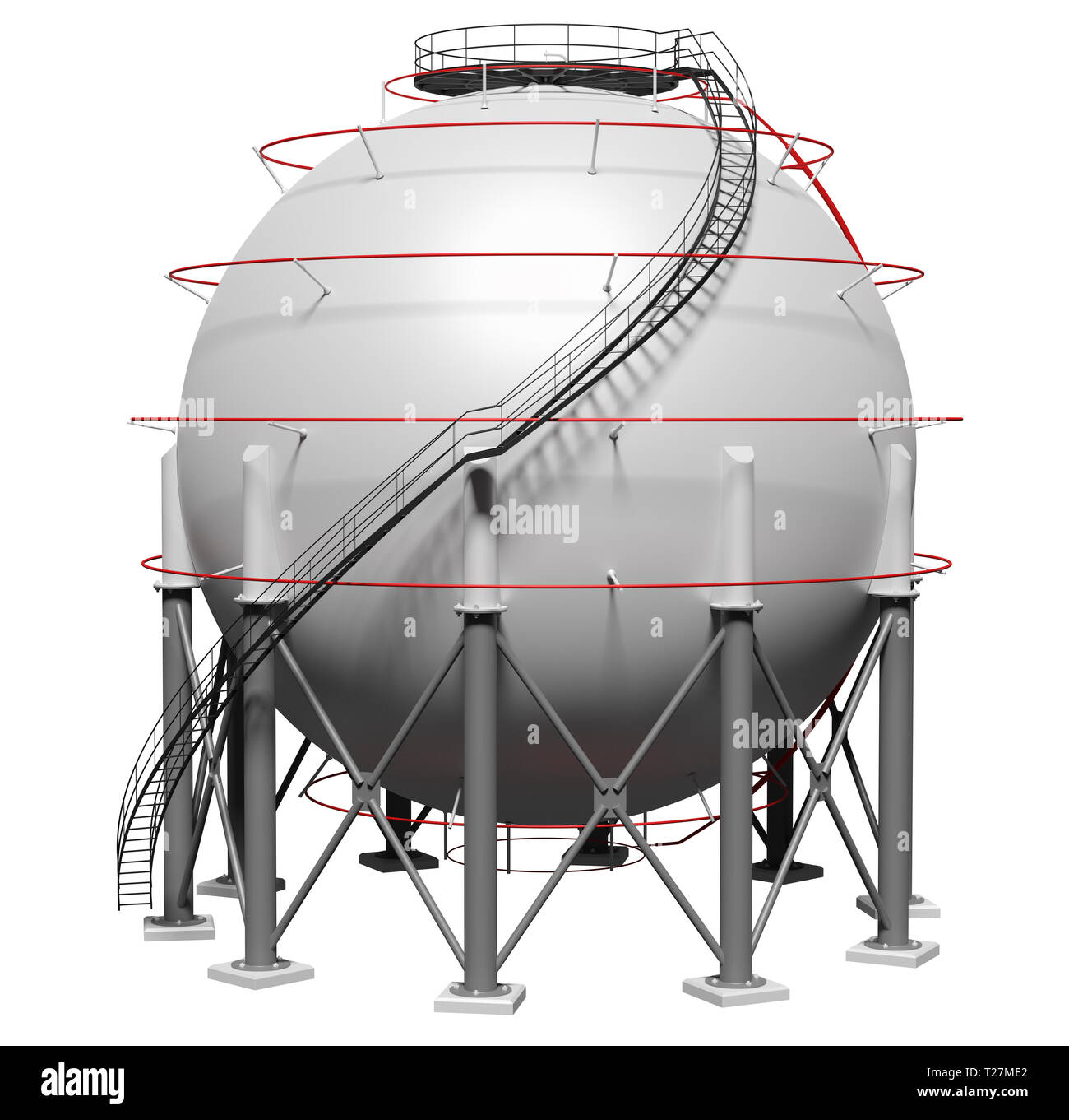 Spherical gas tank. 3D illustration Stock Photo Alamy