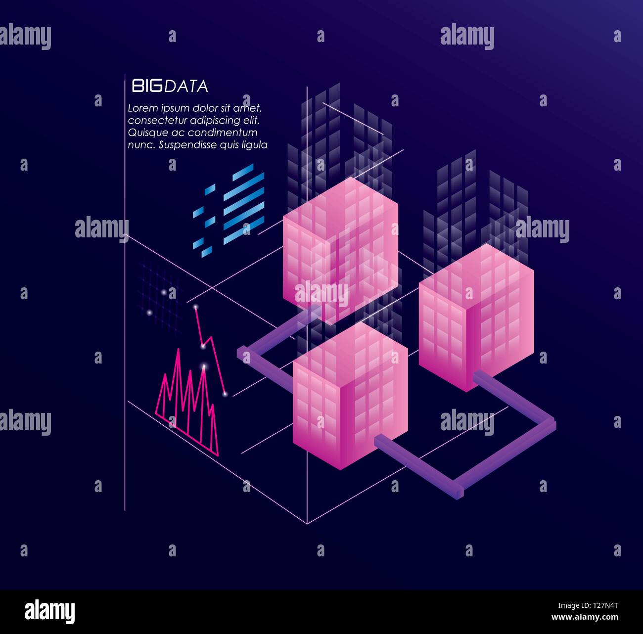 network servers with data center icons vector illustration design Stock ...