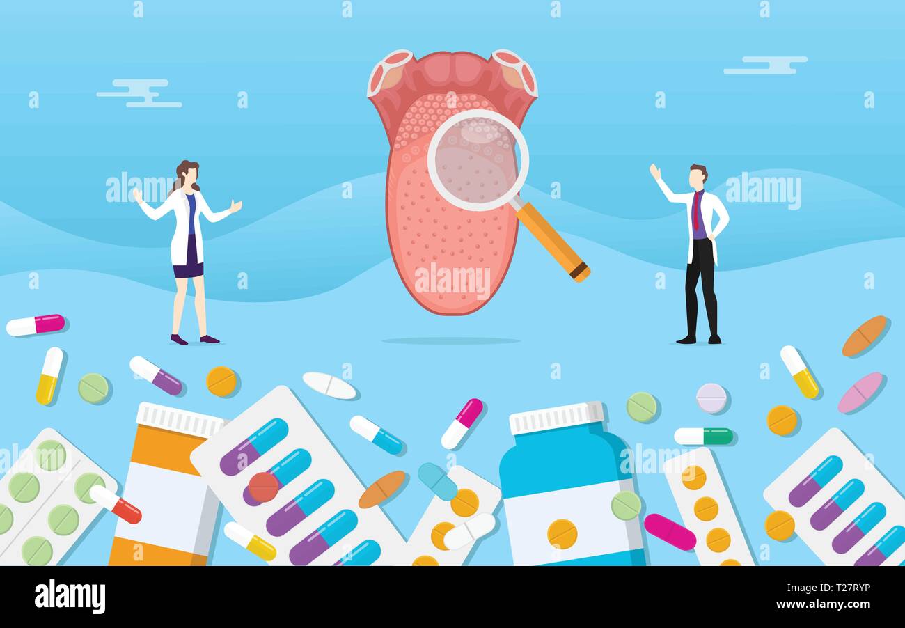 human tongue medicine health pills drug capsule treatment with doctor