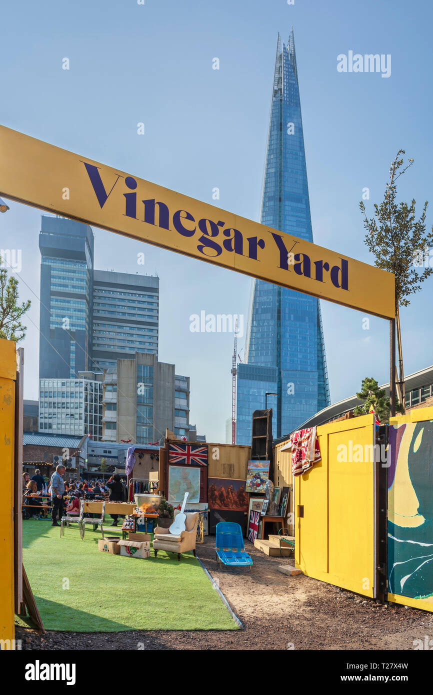 Vinegar Yard, Street food and Flea market. St Thomas Street, London, UK