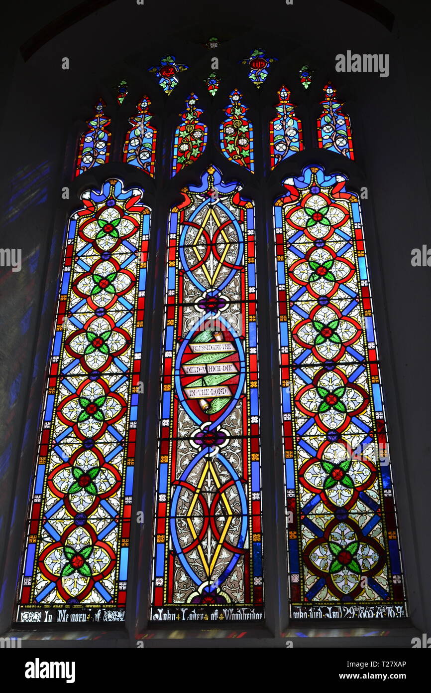 Stained glass windows in the Parish Church of St Mary The Virgin at