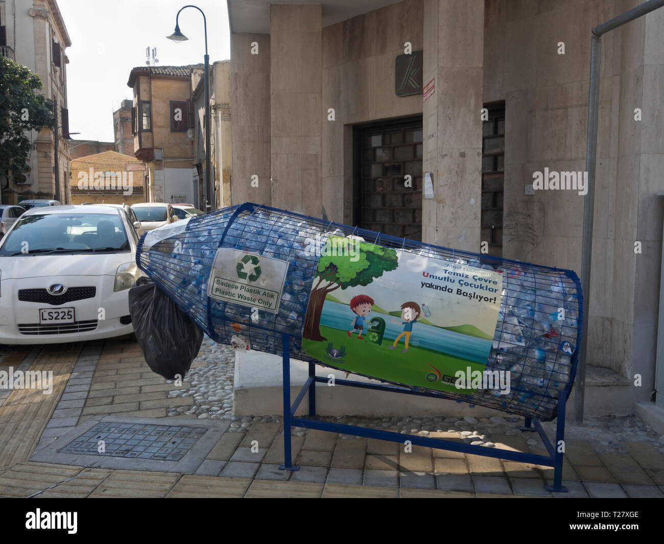 Fun collection point for recycling of plastic bottles in the Turkish