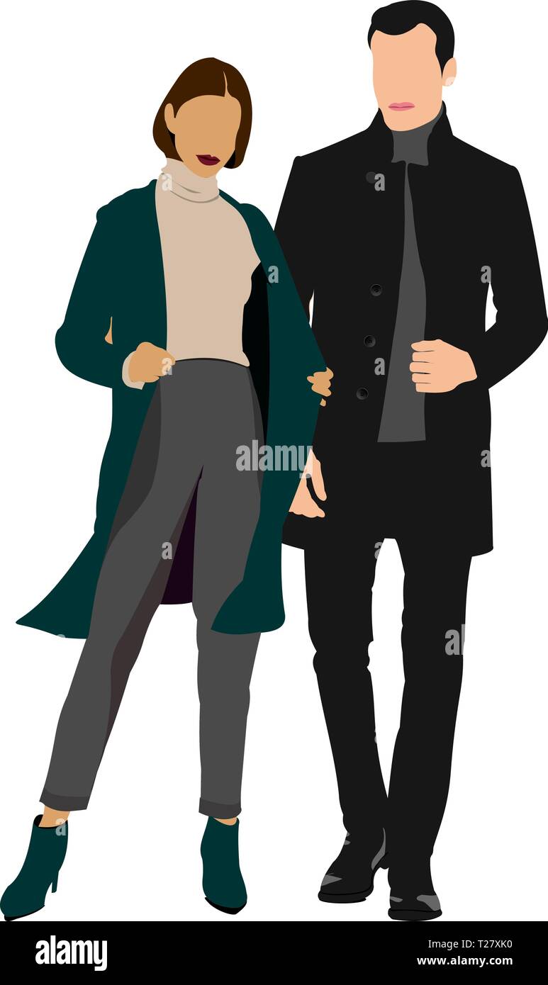 Portrait young man woman looking Stock Vector Images - Alamy