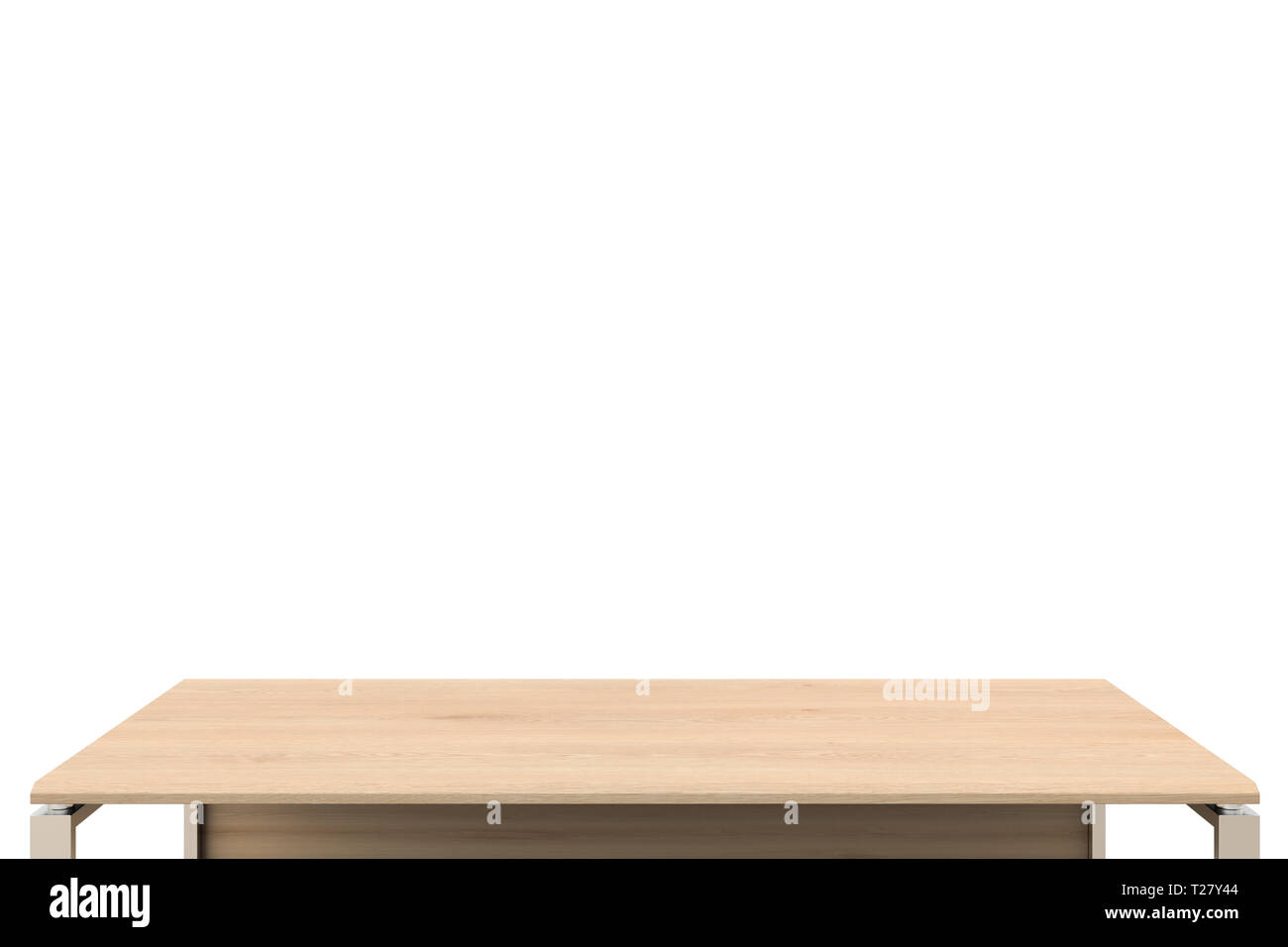 Office Desk Countertop With Steel Legs Isolated On White With