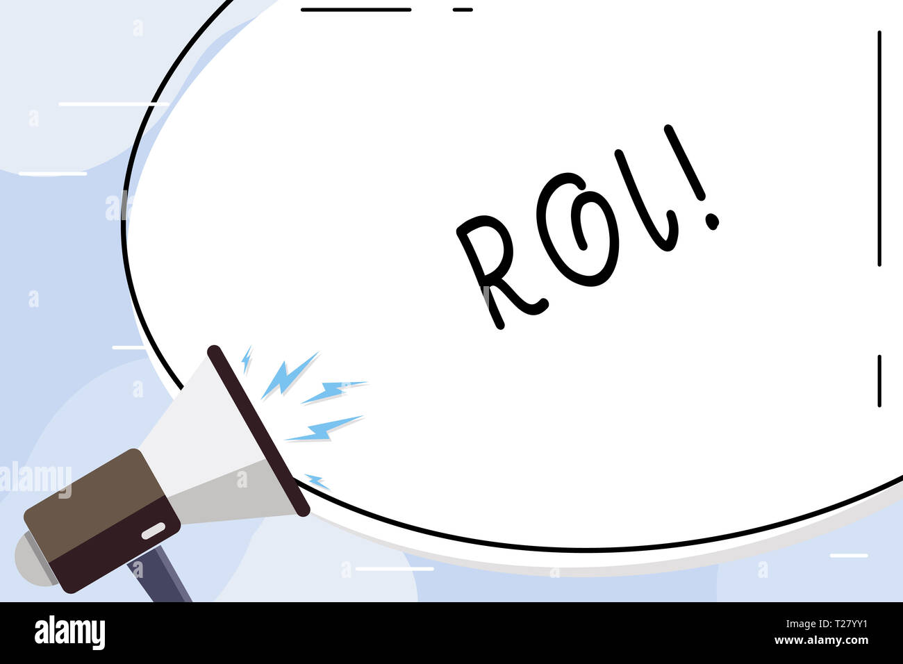 Conceptual hand writing showing Roi. Concept meaning Return on investment  perforanalysisce measure gains business growth Oval Shape Sticker and  Megaph Stock Photo - Alamy