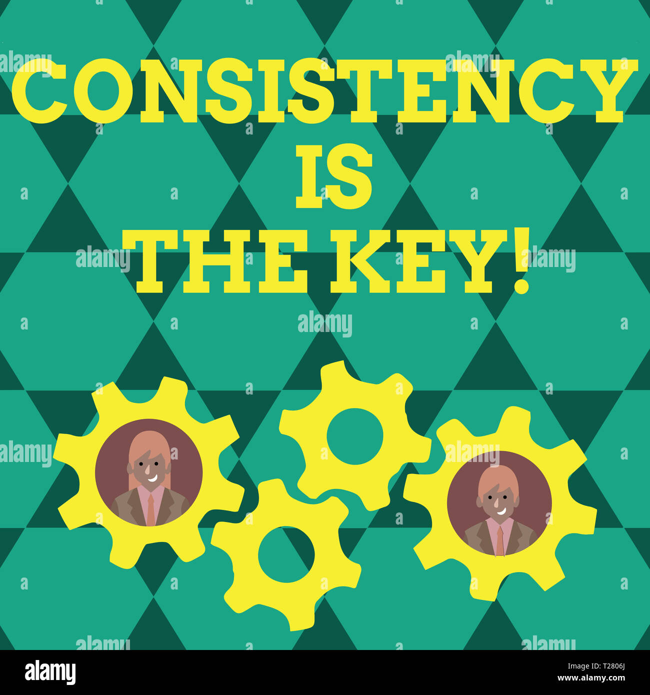 Writing note showing Consistency Is The Key. Business concept for by ...