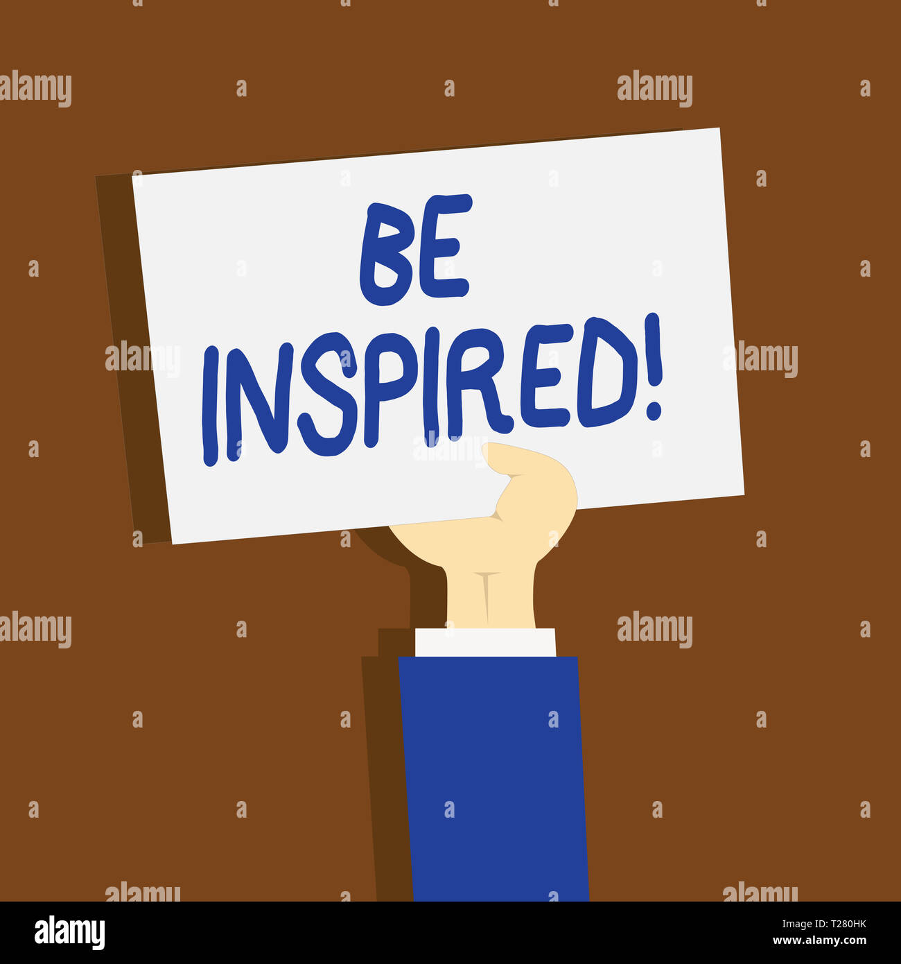 Writing note showing Be Inspired. Business concept for fill someone