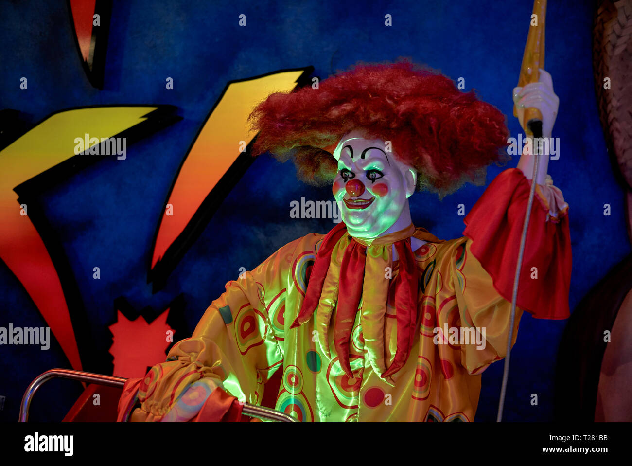Scary clown figure at a horror show venue. Ripley's Believe it or Not Pattaya Thailand. (BHZ) Stock Photo