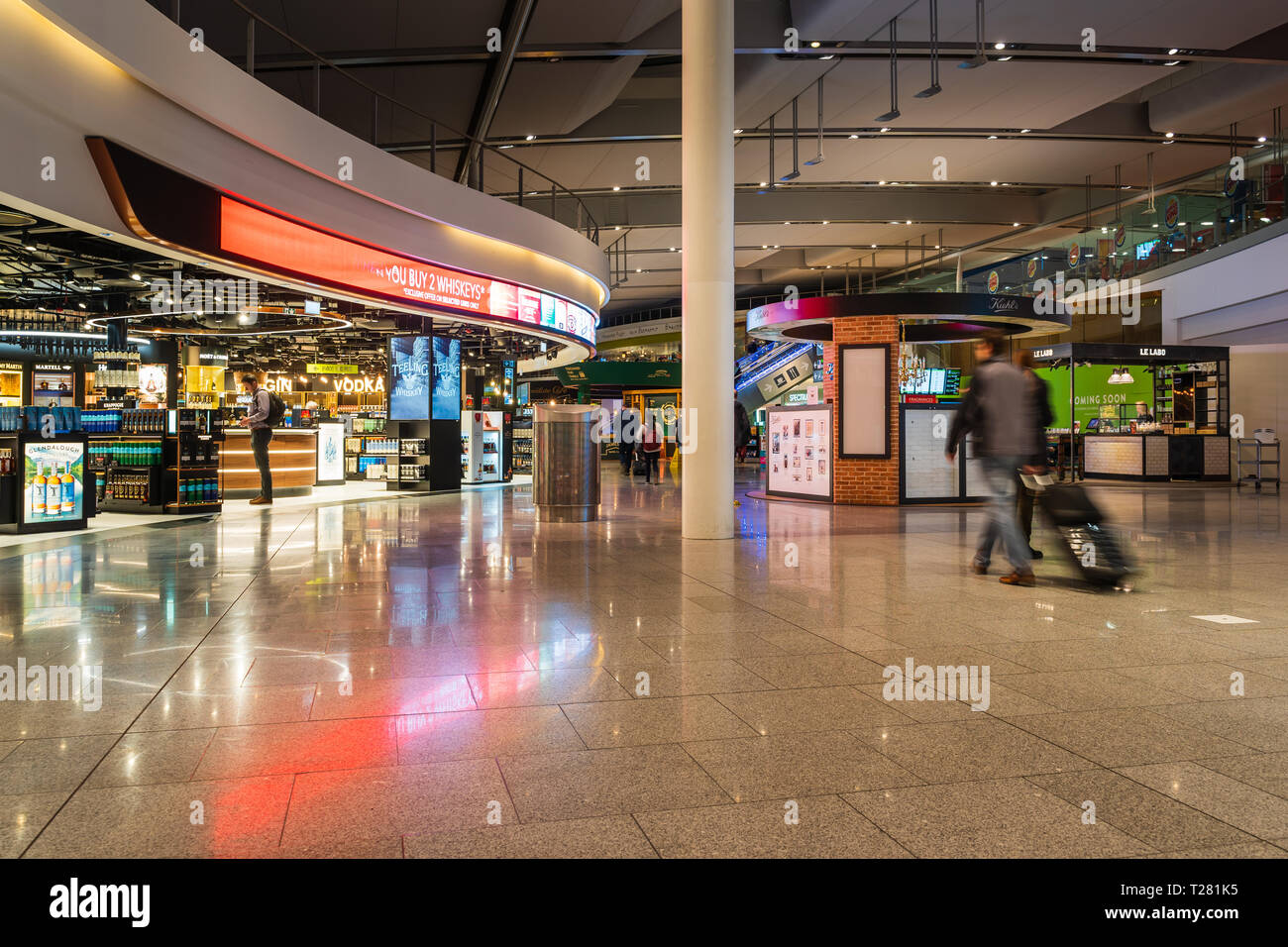 Dublin international airport terminal interior hires stock photography