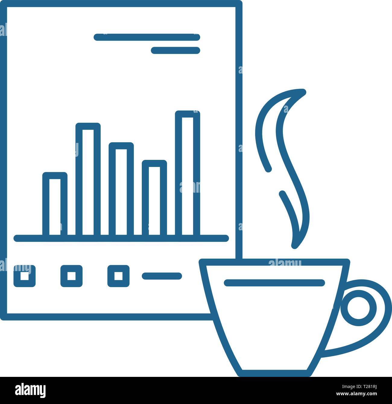 ANALYTICAL WORK line icon concept. ANALYTICAL WORK flat vector symbol ...
