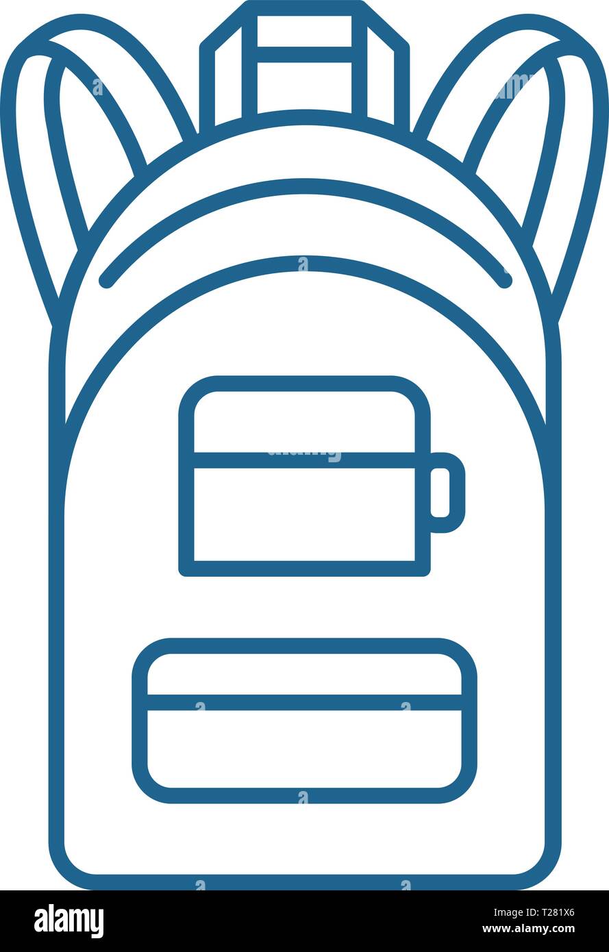 Backpack line icon concept. Backpack flat vector symbol, sign, outline