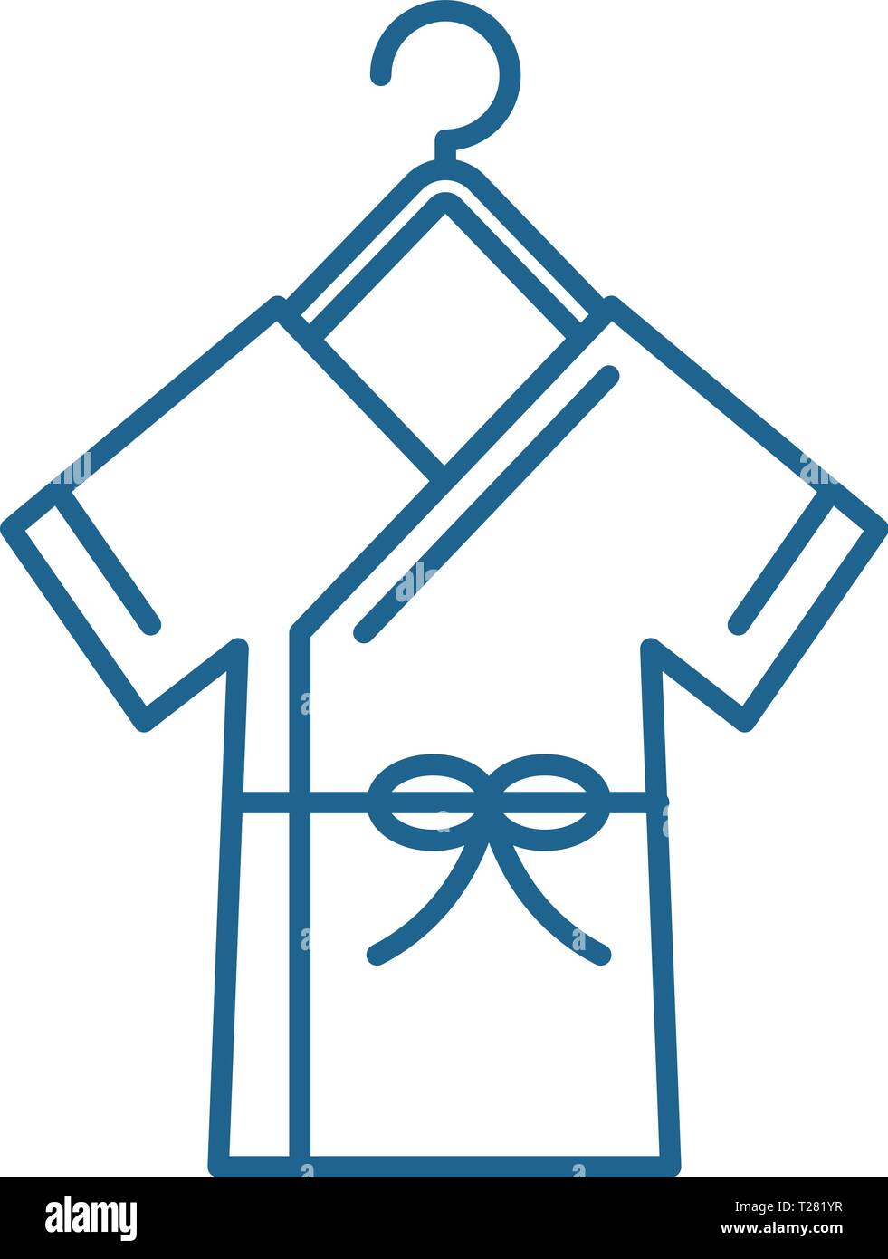 Bathrobe line icon concept. Bathrobe flat vector symbol, sign, outline