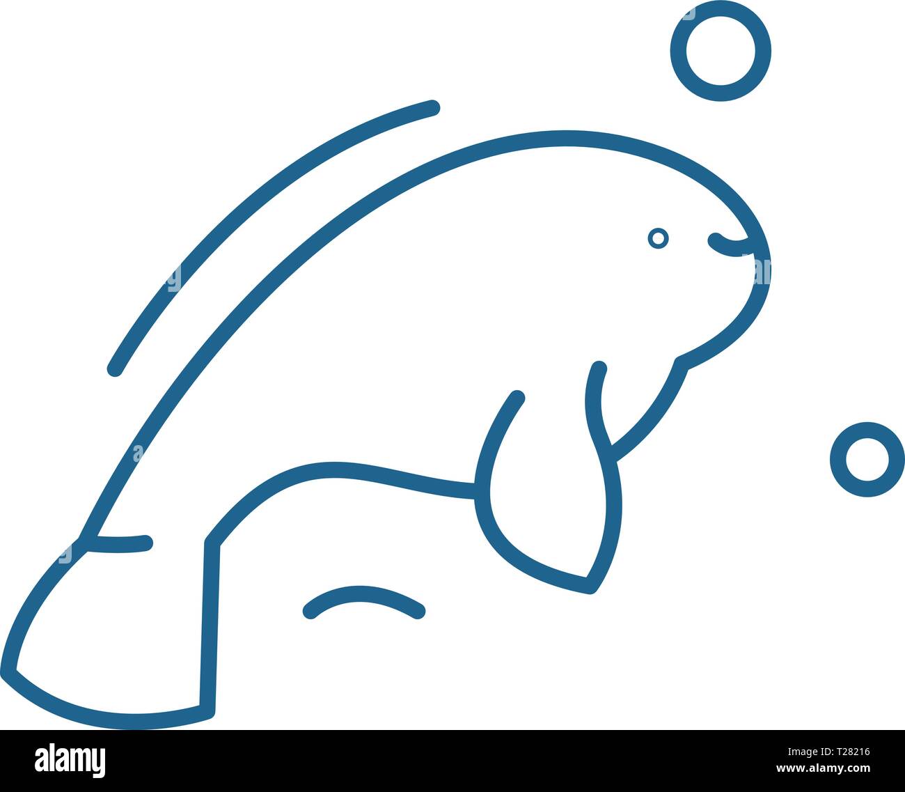 Beluga line icon concept. Beluga flat  vector symbol, sign, outline illustration. Stock Vector